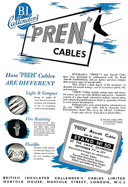 B.I.Callenders Aircraft Cables PREN Cables                       