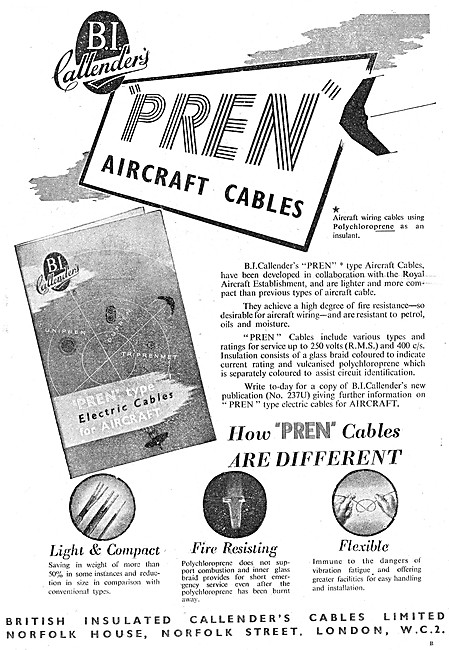 B.I.Callenders Aircraft Cables PREN Aircraft Cables              