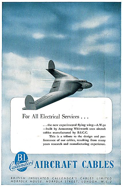 BICC Aircraft Electrical Cables & Wiring 1949                    
