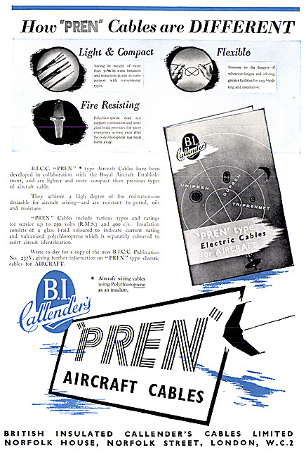 B.I. Callenders PREN Aircraft Cables                             