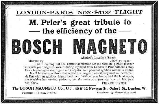 Bosch Magneto - Prier London Paris                               