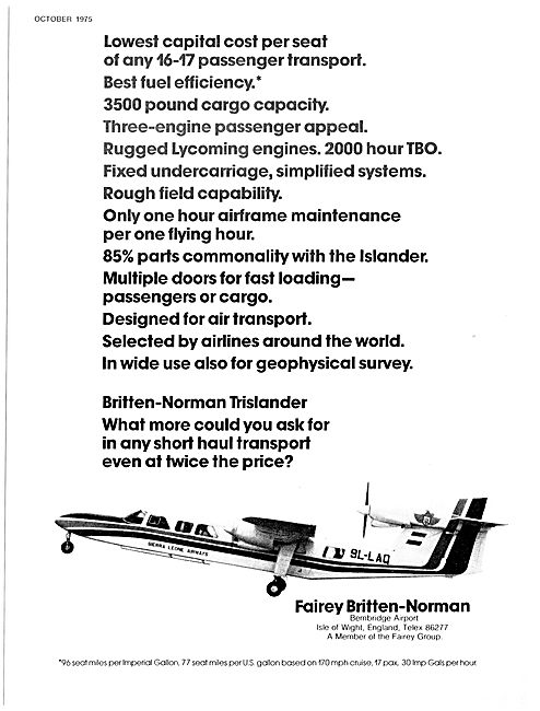 Britten Norman Trislander                                        