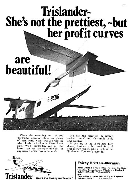 Britten-Norman Trislander. G-BEDR                                