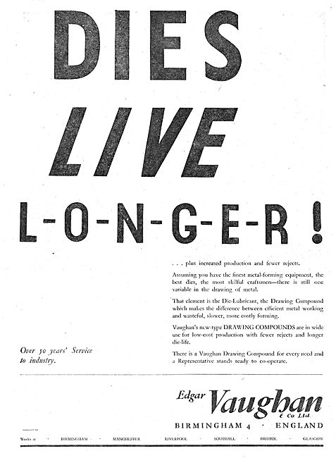 Edgar Vaughan Die Lubricant Drawing Compound.                    