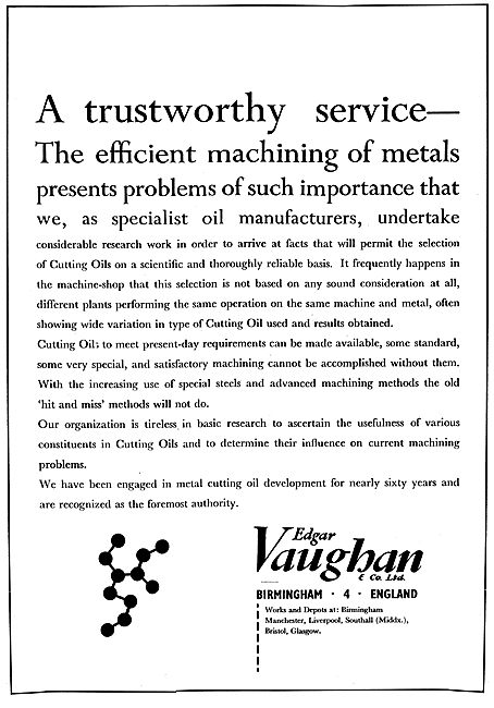 Edgar Vaughan Machining Cutting Oils                             