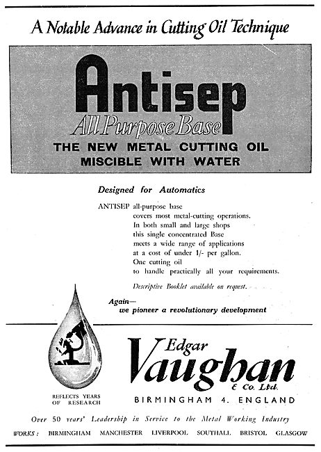 Edgar Vaughan - Oils & Compounds For The Metal-Working  Industry 