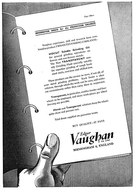 Edgar Vaughan - Oils & Compounds For The Metal-Working  Industry 