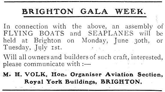 Seaplanes & Flying Boats On Dsiplay At The Brighton Gala Week    