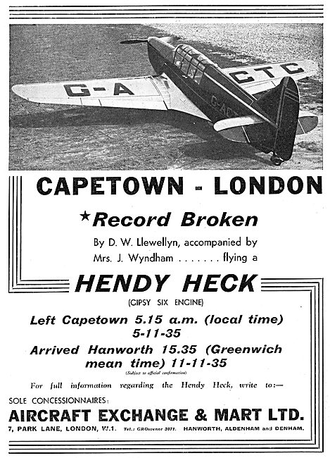 Aircraft Exchange & Mart: Hendy Heck : Gipsy Six :  G-ACTC       