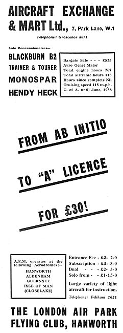 Aircraft Exchange & Mart - Sales Flying Training & Services      