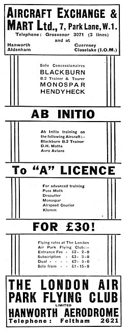Aircraft Exchange & Mart - London Air Park Hanworth Flying Club  