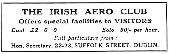The Irish Aero Club, Suffolk St, Dublin. Visitors Welcome        