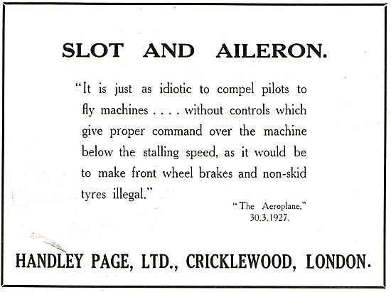 Handley Page Slots And Ailerons                                  