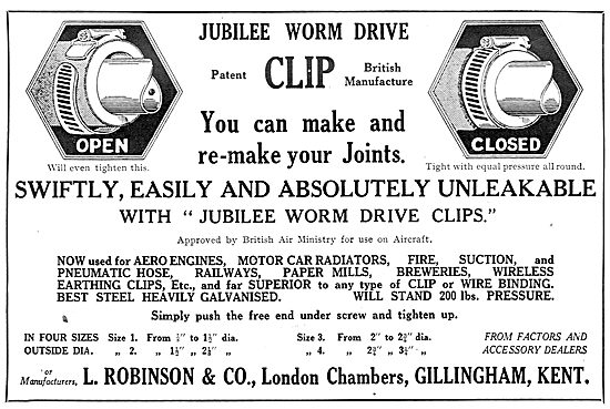 L.Robinson & Co - Jubilee Worm Drive Clips                       