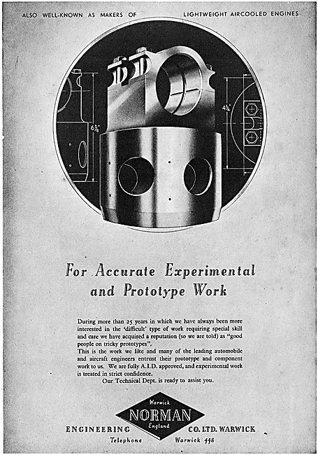 Waewick Norman Engineering Aircraft Components Prototype Work    