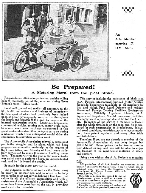The Automobile Association. The A.A. 1919                        