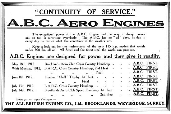 Continuity Of Service With ABC Aero Engines.                     