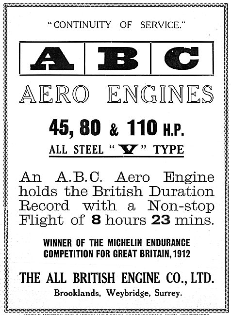 ABC Aero Engines 1913 - All British Engine Company               