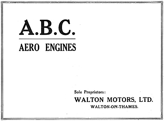 ABC  Aero Engines 1918 - Walton Motors                           