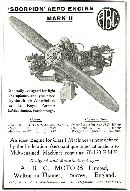 ABC Scorpion Mark II 1500 c.c. Aero Engine                       