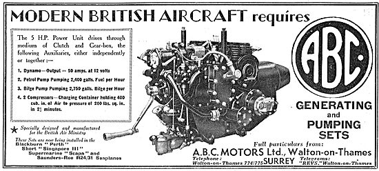 ABC 5 HP Auxilliary Power Unit - Blackburn Perth & SARO R24      