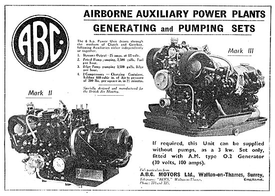 ABC MkII & Mk III Airborne Auxiliary Power Plants. APU           