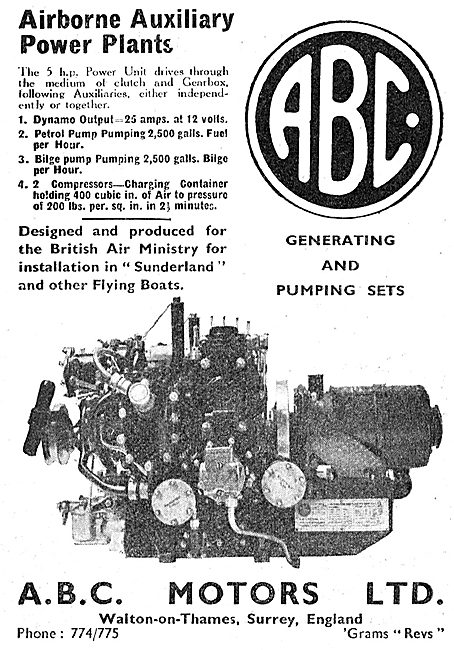 ABC APU - Airborne Auxiliary Power Plant - Generator & Pumping   