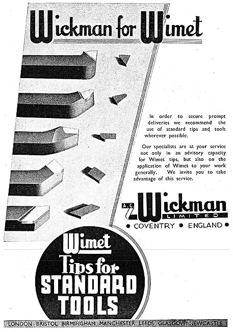 A.C. Wickman Wimet Machine Tool Tips                             