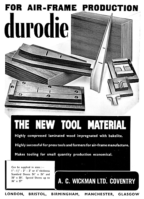 Wickman Durodie Compressed Laminated Wood For Airframe Constructi