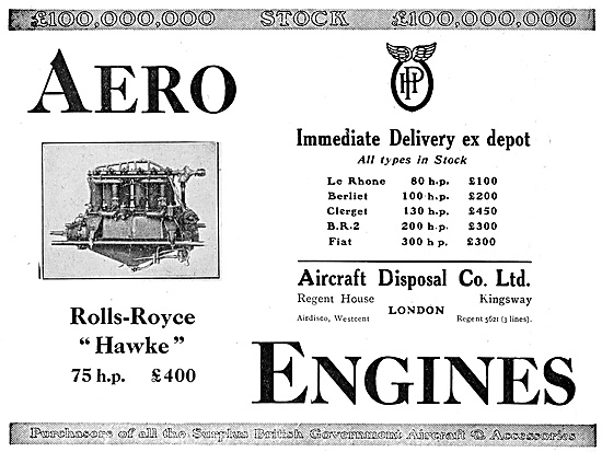 ADC Aircraft - Airdisco - The Aircraft Disposal Co. Aero Engines 