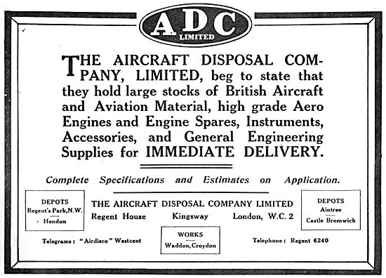 ADC Aircraft - Airdisco - The Aircraft Disposal Company Waddon   