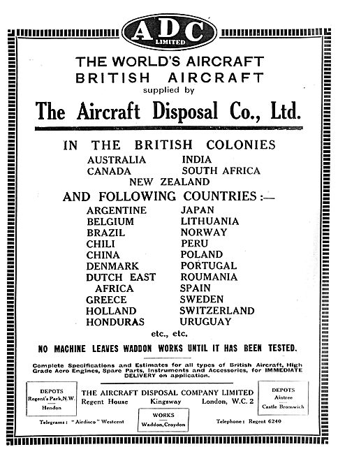 ADC Aircraft - The Aircraft Disposal Company, Castle Bromwich    