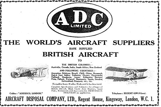 Aircraft Disposal Company - Suppliers Of Aircraft To The Colonies