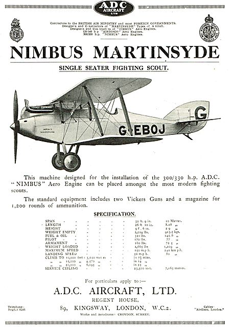 ADC Aircraft  - Nimbus Martinsyde G-EBOJ                         