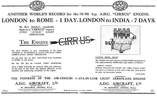 ADC Aircraft - Airdisco - London To Rome  Cirrus Avian           