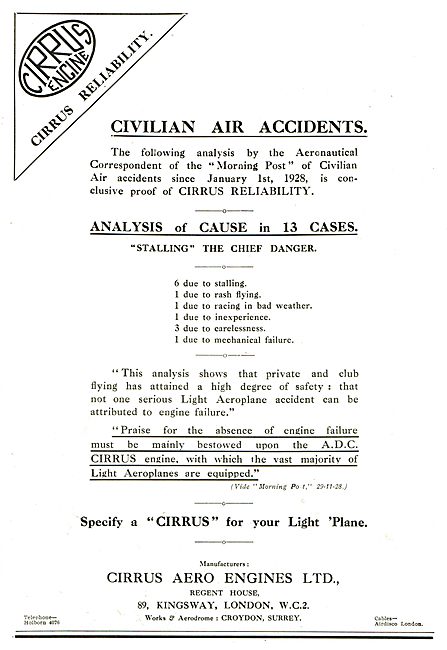 ADC Aircraft - Airdisco - Cirrus - Air Accidents Causes          