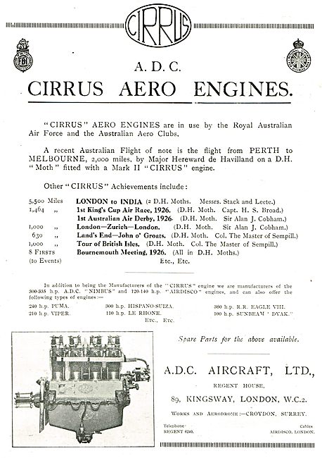 ADC Aircraft  Cirrus Aero Engines                                