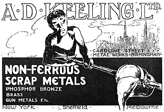 A.D.Keeling Ltd. Caroline St Metal Works. Non-Ferrous Scrap Metal