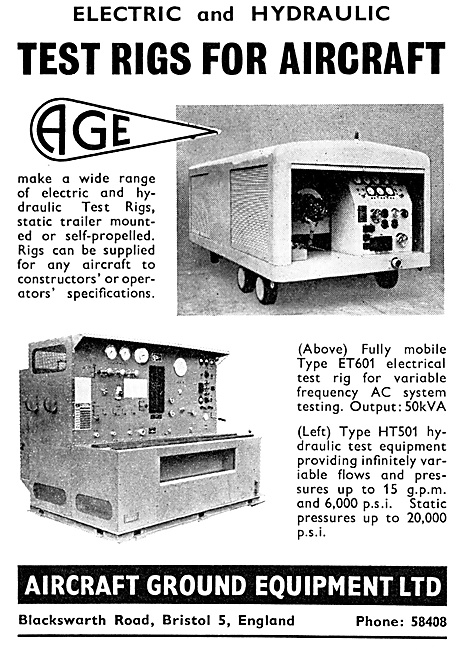AGE Aircraft Electrical & Hydraulic System Test Rigs             