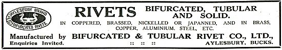 Bifurcated & Tubular Rivet Co For Aircraft Rivets                