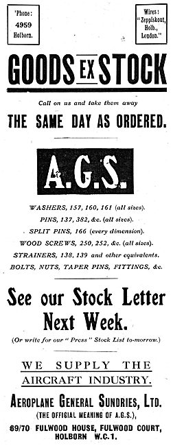 Aeroplane General Sundries Ltd -  AGS Parts                      