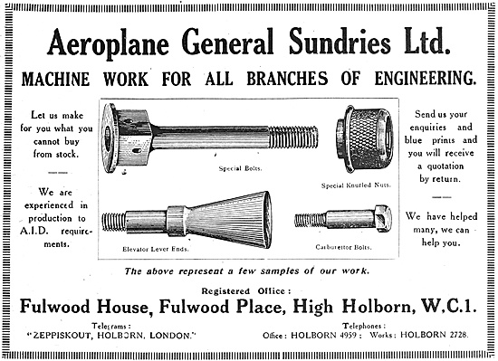 Aeroplane General Sundries AGS Parts                             
