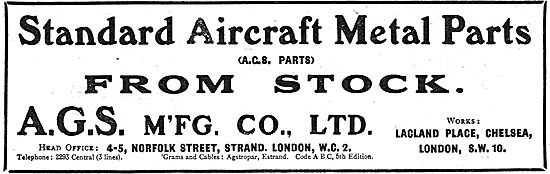 A.G.S Mfg Co Ltd - Standard Aircraft AGS Metal Parts From Stock  