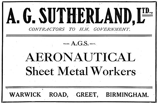 A.G.Sutherland Ltd - Aeronautical Sheet Metal Workers            