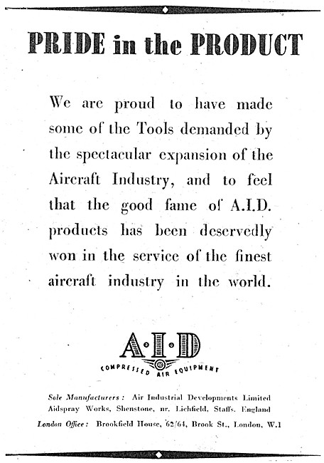 Air Industrial Developments. AID Paint Spraying Equipment        