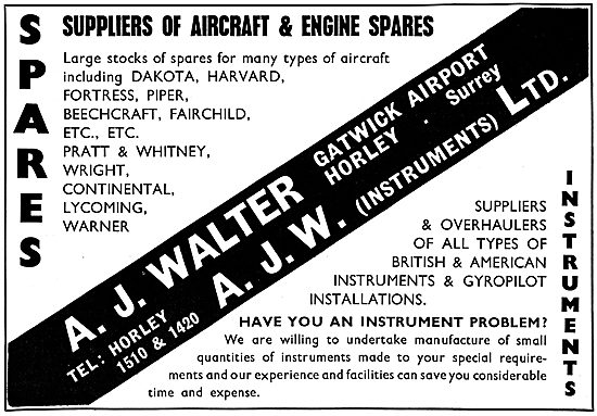 A.J.Walter - A.J.W. Instruments - Aircraft Spares                