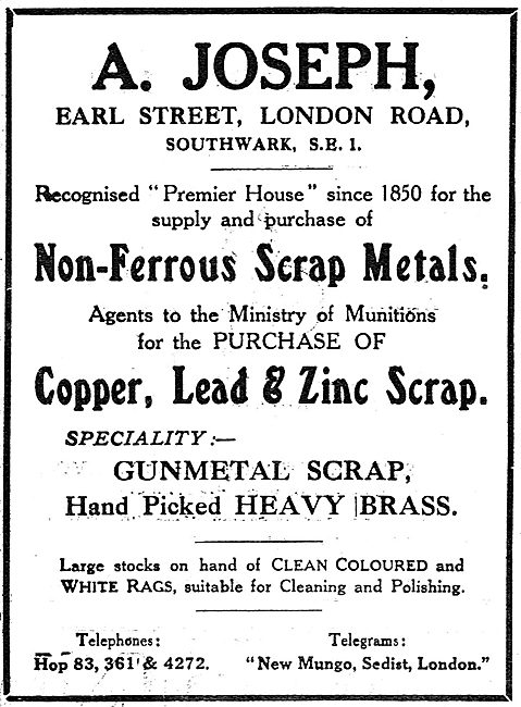 A.Joseph - Scrap Metals - Earl Street, London Road, Southwark    