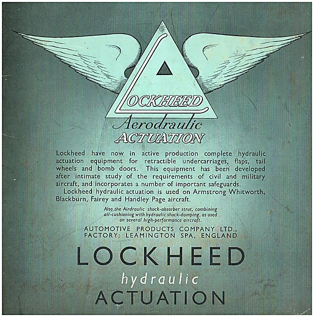Automotive Products- Lockheed Aircraft Hydraulic Actuation System