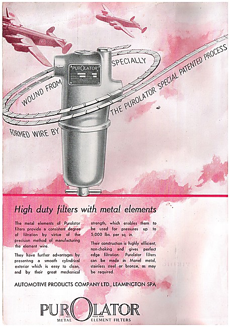 Automotive Products- Lockheed Purolator Metal Element Filters    