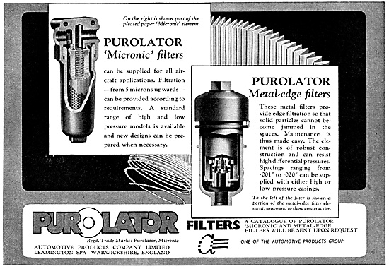 Automotive Products. Purolator Filters                           